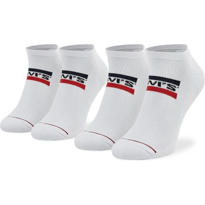 Sada 2 párů nízkých ponožek unisex Levi's® 701219507 White