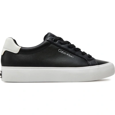 Sneakersy Calvin Klein Vulcanized Lace Up Lth HW0HW02037 Black/White 0GN