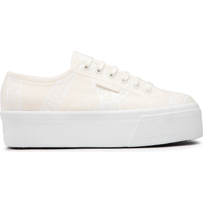 Tenisky Superga 2790 Lettering Tape Jellysole S41161W White Avorio/White A10