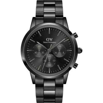 Hodinky Daniel Wellington Iconic Chronograph Link Onyx DW00100642 Black