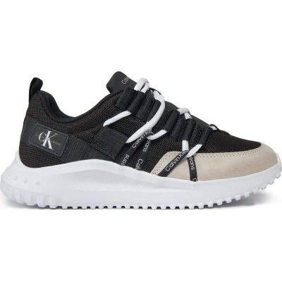 Sneakersy Calvin Klein Jeans Eva Runner Low Lace Mix Ml Fad YW0YW01319 Black/Eggshell/Bright White 01F