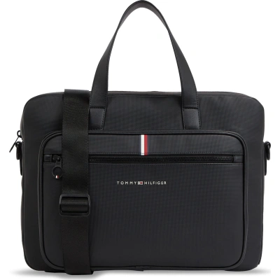 Brašna na notebook Tommy Hilfiger Th Essential Pique Computer Bag AM0AM11542 Black BDS