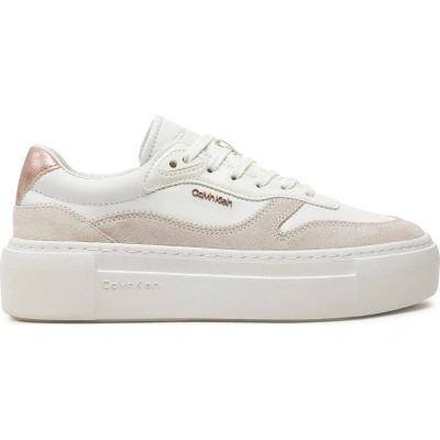 Sneakersy Calvin Klein Ff Cupsole Lace Up W/Ml Mix M HW0HW02125 Bílá