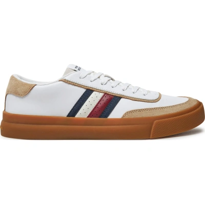 Sneakersy Tommy Hilfiger Th Cupset 1A2 Lth Mix FM0FM05118 Bílá