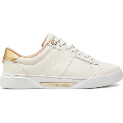 Sneakersy Tommy Hilfiger Chic Panel Court Sneaker FW0FW07998 Écru