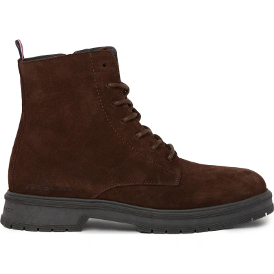 Kozačky Tommy Hilfiger Hilfiger Core Suede Boot FM0FM04674 Hnědá