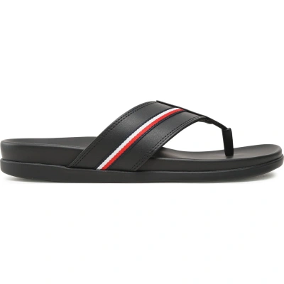 Žabky Tommy Hilfiger Leather Toe Post Sandal FM0FM04460 Černá