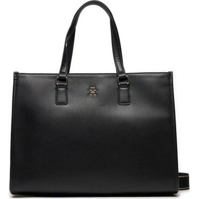 Kabelka Tommy Hilfiger Th Monotype Tote AW0AW15978 Černá