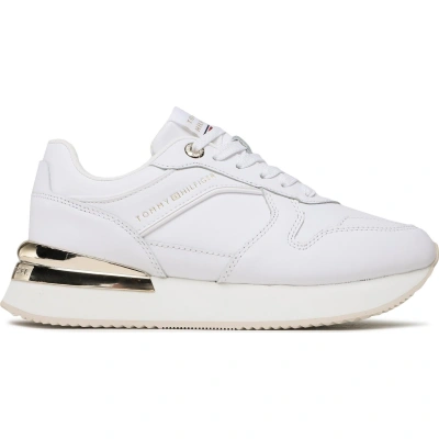 Sneakersy Tommy Hilfiger Elevated Feminine Leather Runner FW0FW07108 Bílá