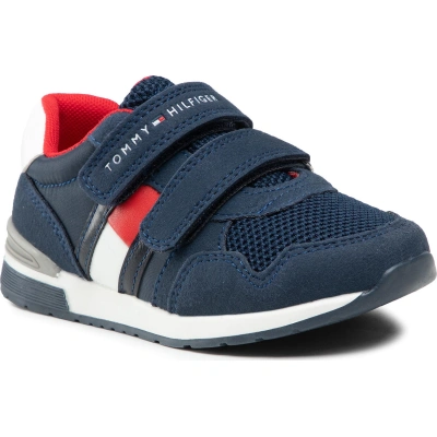 Sneakersy Tommy Hilfiger Low Cut Velcro Sneaker T1B4-30481-0732 S Tmavomodrá