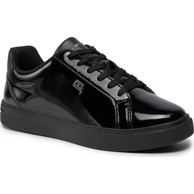 Sneakersy Tommy Hilfiger Essential Court Sneaker Patent FW0FW07868 Černá