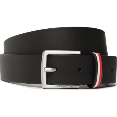 Dětský pásek Tommy Hilfiger Leather Belt AU0AU01560 Černá