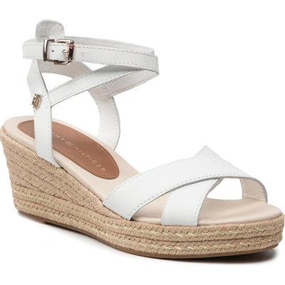 Espadrilky Tommy Hilfiger Feminine Low wedge Sandal FW0FW06303 Bílá