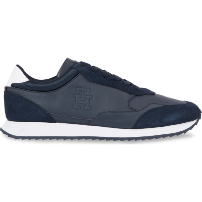 Sneakersy Tommy Hilfiger Runner Evo Lth Mix FM0FM04776 Modrá